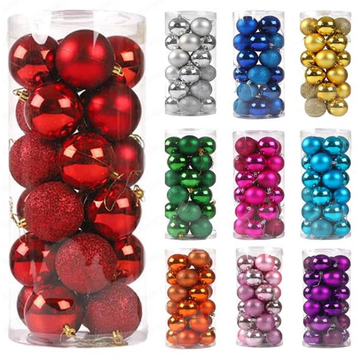RBCKVXZ 24Pcs 1.18"/30mm Christmas Balls Christmas Ball Ornaments for Xmas Tree Party Decorations, Christmas Decorations, Red