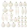 thumbnail image 1 of RBCKVXZ 28 Pcs Velvet Christmas Ornaments Set, Assorted Multi-Size Large Candy Cane Shatterproof Ball Ornaments Set for Christmas Holiday Wreath & Party Decorations,White, 1 of 7