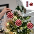 thumbnail image 1 of RBCKVXZ 3.15" 3 Pcs Red and White Christmas Tree Ornaments Sequin Shatterproof Christmas Hanging Decor Pearl Balls for Xmas Trees,Holiday Party, 1 of 7