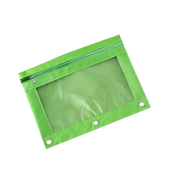 RBCKVXZ 3-hole Pencil Case with Single Zipper, Transparent PVC Storage Bags, Large Capacity Pencil Pouch for Storage Gel Pens Pencils Mark, Mint Green