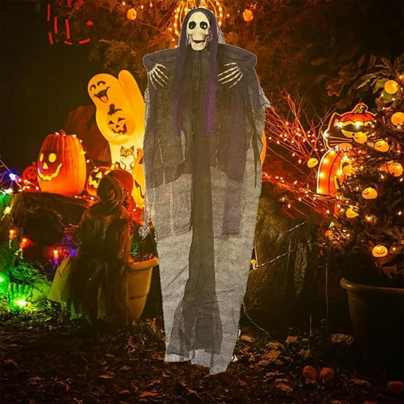RBCKVXZ 39.37" Halloween Decorations Outdoor Skeleton Ghosts Ornament, Ghost Decor in Purple Horror Robe for Halloween Yard Tree Graveyard Hanging Decorations