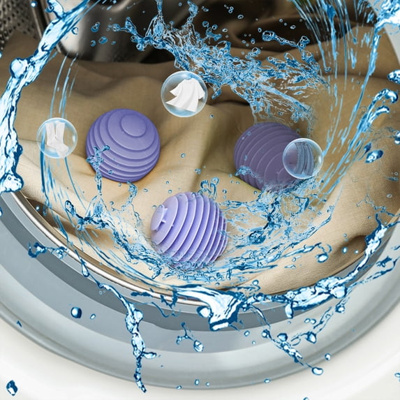 RBCKVXZ 3PCS Laundry Agitator Balls for Washing Machine, Dryer Balls Laundry Reusable Staticproof, Tangles Frees for Washer, Softens Fabrics, Prevents Tangles, Enhances Cleaning(Purple)