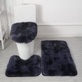 thumbnail image 1 of OKbus 3Pcs Bathroom Rugs Set, Super Soft Non Slip Bathtub Carpet and Absorbent Bath Mat, Plush Bath Mat, U-Shaped Rug and Toilet Lid Cover, Bathroom Accessories, Home Decor, Black, 1 of 4