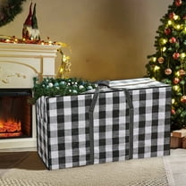 RBCKVXZ 3ft Christmas Tree Storage Bags for Artificial Xmas Tree 35 x 20 Inch Ornaments Bag Xmas Heavy Duty Containers for Xmas Trees Baubles (Black-White, Plaid)