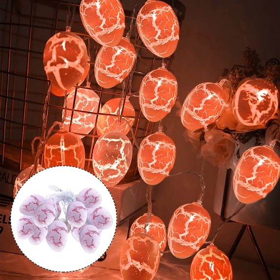 RBCKVXZ 4.9FT 10 LED Easter Decor Eggs Lights with USB Chargings, Powered Pastels Lights for Spring Decor Easter Decorations for the Home Yard Tree Party Indoor Outdoor Decor (Pink)