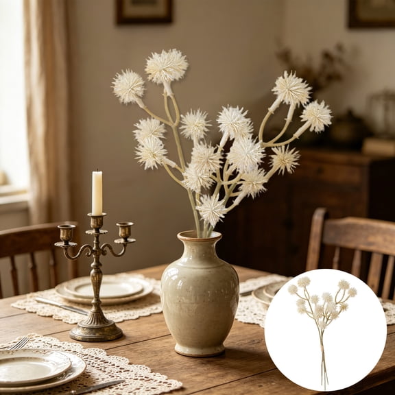RBCKVXZ 4 Styles Dried Burdock Ball Branch Picks, Natural Rattan Vase Filler for Farmhouse Home Decor, Rustic Fall Floral Arrangement for Table Centerpiece
