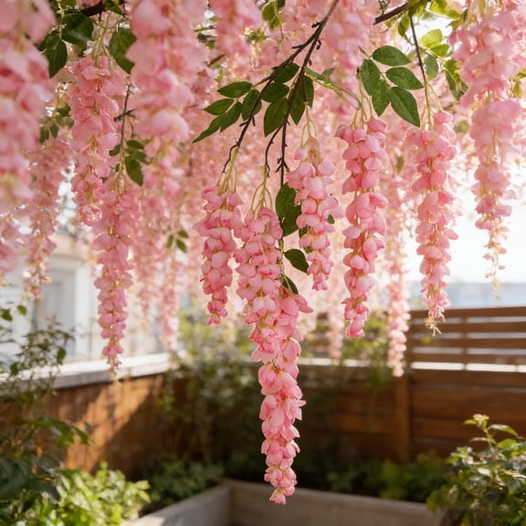 RBCKVXZ 47" Artificial Fake Wisteria Floral Hanging Flower Garland Silk Flower String Home Party Decoration for Home Decor, Party, Floor Vase, Wedding Arrangement