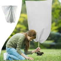RBCKVXZ 47 x 70 Inches Plant Covers Freezing Protection, Frost Cloths with Drawstring & Zippers, Shrub Jacket Winter Frost Blankets for Outdoor Plants Frost Freezing Bird, White