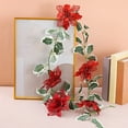 thumbnail image 1 of RBCKVXZ 5.9 Ft Christmas Garland Decorations Red Flower White Edge Christmas Handmade Rattan for Mantle, Wall, Indoor, Outdoor Christmas Decorations, 1 of 6