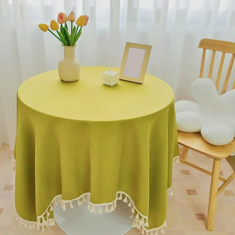 RBCKVXZ 60%Cotton, 40%Linen Tablecloths with Fringe for Small