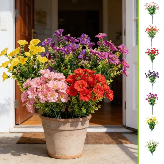 RBCKVXZ 7 Forks Artificial Eucalyptus Morning Glory Bouquet, Fake Plants for Flower Wall & Home Decoration Ornaments