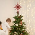 thumbnail image 1 of RBCKVXZ 8 inch Christmas Glitter Star Tree Toppers for Xmas Decorations, Holiday Party Indoor Decor (Plastic, Red), 1 of 6