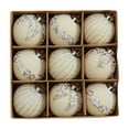 thumbnail image 1 of RBCKVXZ 9 PCS Velvet Christmas Balls Ornaments Set, Shatterproof Flocked Christmas Tree Hanging Decorations, for Holiday Birthday Wedding Xmas Party Decor - Beige, 80mm/3.15 In, 1 of 6
