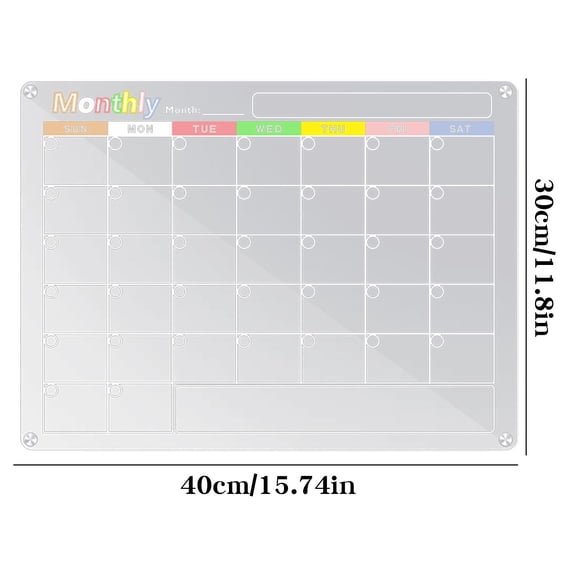 RBCKVXZ Acrylic Magnetic Refrigerator Stickers,Office Work and Learning Notes,Weekly Schedule,Transparent Magnetic Display Board,Household Use,Tools for Home,on