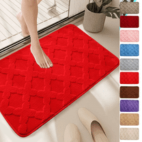 RBCKVXZ Bath Mat, Non-SlipThin Bathroom Rugs Fit Under Door- Quick Dry Absorbent Red Bathroom Floor Mats, Shower Rug for in Front of Bathtub Shower Watermelon Red 20x31