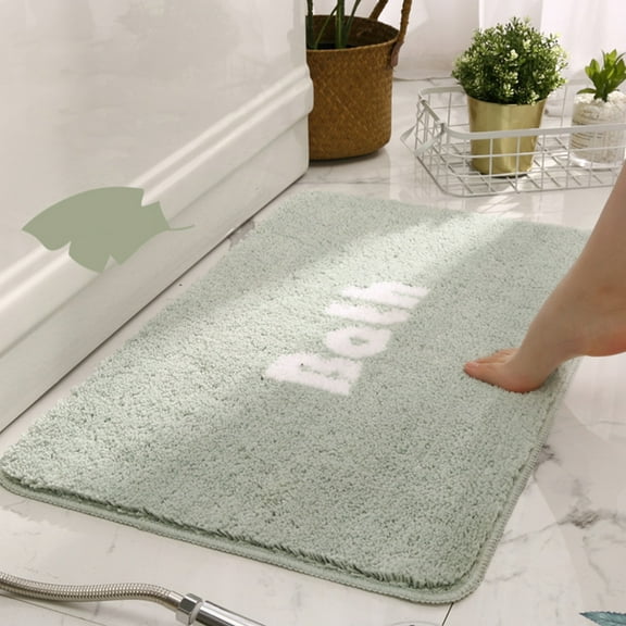 RBCKVXZ Bathroom Rugs, Soft And Absorbent Microfiber Bath Rugs, Non-Slip Shower Carpet, Machine Wash Dry, Bath Mats For Bathroom Floor, 24"x16", Green, Home Room Decor