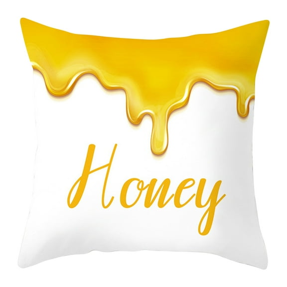 RBCKVXZ Bee Festival Print PillowCase Linen Sofa Cushion Cover Home Decor Cushion Cover Family Pillowcase, 17.12"x17.12", Fall Clearance Decor