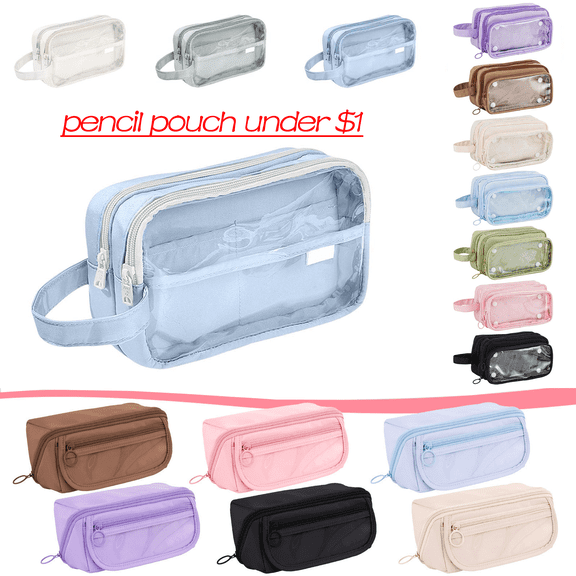 RBCKVXZ Big Capacity Pencil Case 4 Compartments Large Pencil Pouch Pen Bag Pencil Box Holder Organizer Storage Aesthetics Stationery Cosmetic for Men Women Office Supplies (White)