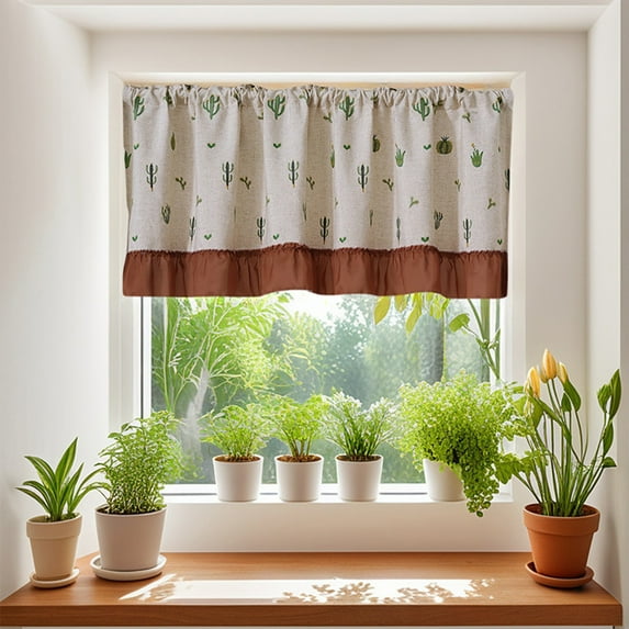 RBCKVXZ Blackout Valance Curtains for Kitchen Window Short Rod Pocket Curtain Panels for Small Window Bathroom Basement, 24" W x 79" L