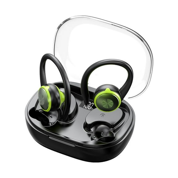 RBCKVXZ Bluetooth Earphones V5.3 Intelligent Digital Display Sports Ear Hook High Sound Quality Noise Reduction Call Birthday Gifts on Clearance, Green