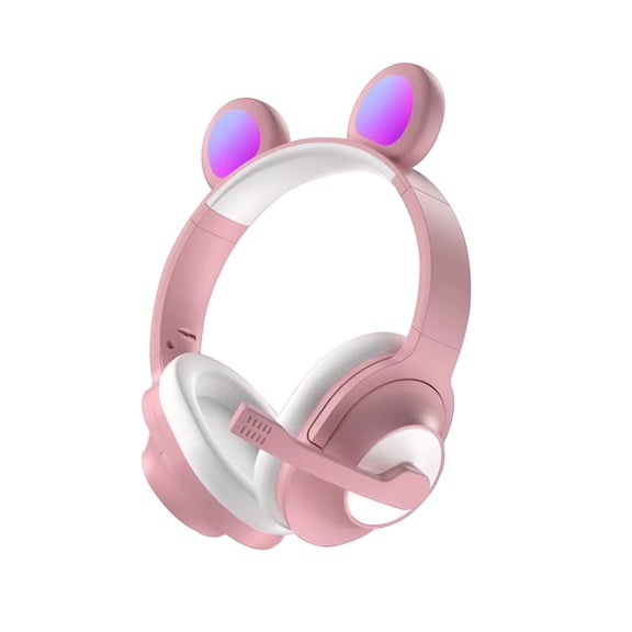 RBCKVXZ Bluetooth Headphone Wired Mobile Phone General Computer with Michael Call Cat's Ears (Steamed Shaped Bread) Game Headset Birthday Gifts, Pink