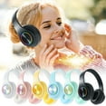 thumbnail image 1 of RBCKVXZ Bluetooth Headphone with Cool RGB Light, Foldable Lightweight Wireless Over Ear Headphone, HiFi Stereo Audio for Travel, Cellphone Laptop PC, 1 of 5