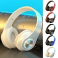 thumbnail image 1 of RBCKVXZ Bluetooth Headphones with Cool RGB Light, Bluetooth 5.1 Foldable Lightweight Wireless Over Ear Headset, HiFi Stereo Audio for Travel, Cellphone Laptop PC, 1 of 9