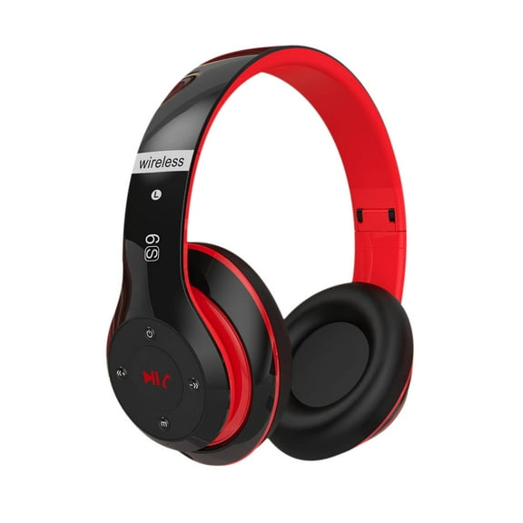 RBCKVXZ Bluetooth Headphones, Wireless Stereo Earphone Card, Radio Call Function, Business Earphones Ear Buds, Red