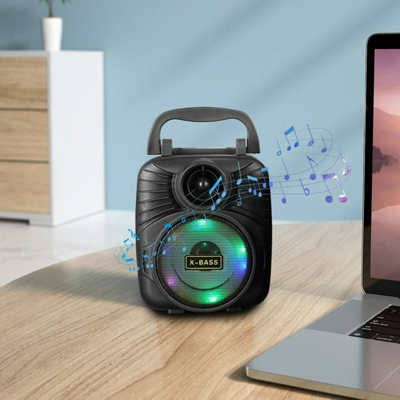 RBCKVXZ Bluetooth Speakers,Outdoor Portable Mobile Phone Holder,Card Insertion,USB Flash Drive,Colorful Running Light,Portable Small Audio System,Bluetooth Speakers Wireless for Home/Office