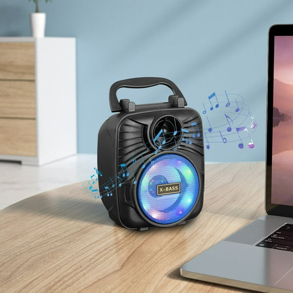 RBCKVXZ Bluetooth Speakers,Outdoor Portable Mobile Phone Holder,Card Insertion,USB Flash Drive,Colorful Running Light,Portable Small Audio System,Bluetooth Speakers Wireless for Home/Office