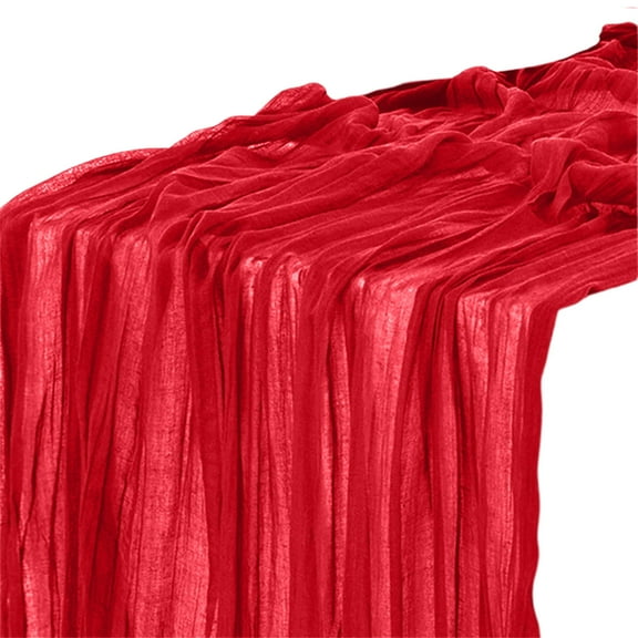 RBCKVXZ Bright Red Table Runner Spring Easter Cheesecloth Table Runner 71 inch Cheese Cloth Runner 5.9FT Boho Gauze Table Runner for Wedding Party Baby Shower Birthday Decor