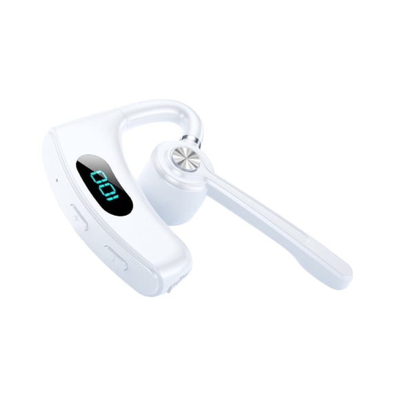 RBCKVXZ Business Bluetooth Earphones Wireless Ear Hanging Non In Ear Noise Reduction Digital Display Long Microphone High Battery Long Battery Life Birthday Gifts, White
