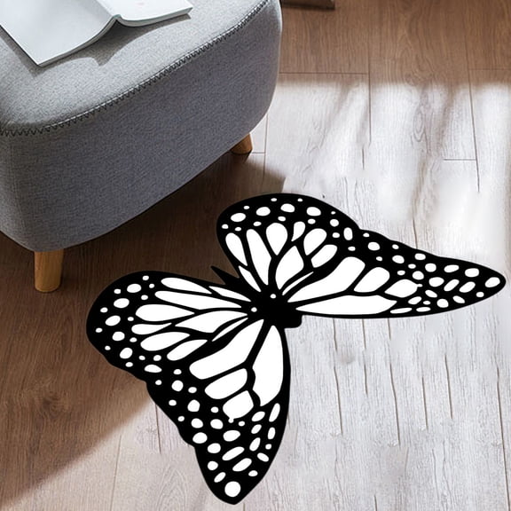 RBCKVXZ Butterflys-shaped Rug Faux Furs Butterflys Print Rug Large Size Rug Home Decor Suitable For Living Room And Bedroom Non-slipss Rug 15.7x11.8 Feet