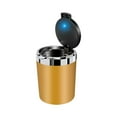 thumbnail image 1 of RBCKVXZ Car Ashtray With Lid Easy to Clean Portable Ashtray for Car Mini Car Trash Can Detachable Stainless Steel Ash Tray With LED Blue Light,Car Accessories,Under $5, 1 of 9