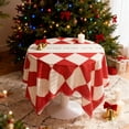 thumbnail image 1 of RBCKVXZ Check Christmas Round Tablecloth Christmas Plaid Table Cover for Christmas Party Wedding Table Decoration (Round - 47 Inch, Red), 1 of 6