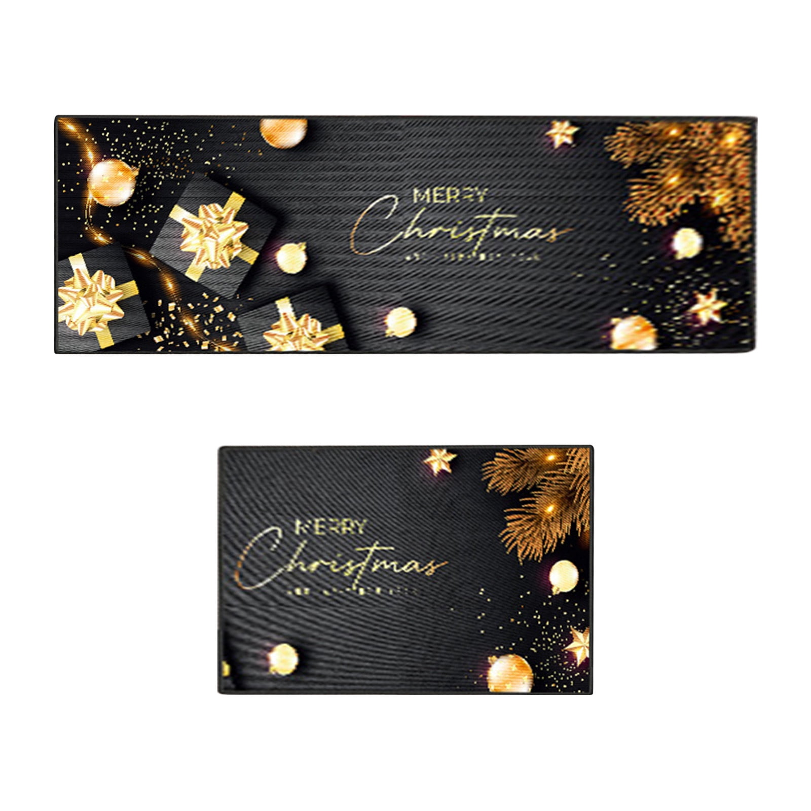 RBCKVXZ Christmas Decorations, 2Pcs Christmas Kitchen Rugs and Mats for Floor, NonSlip Backing