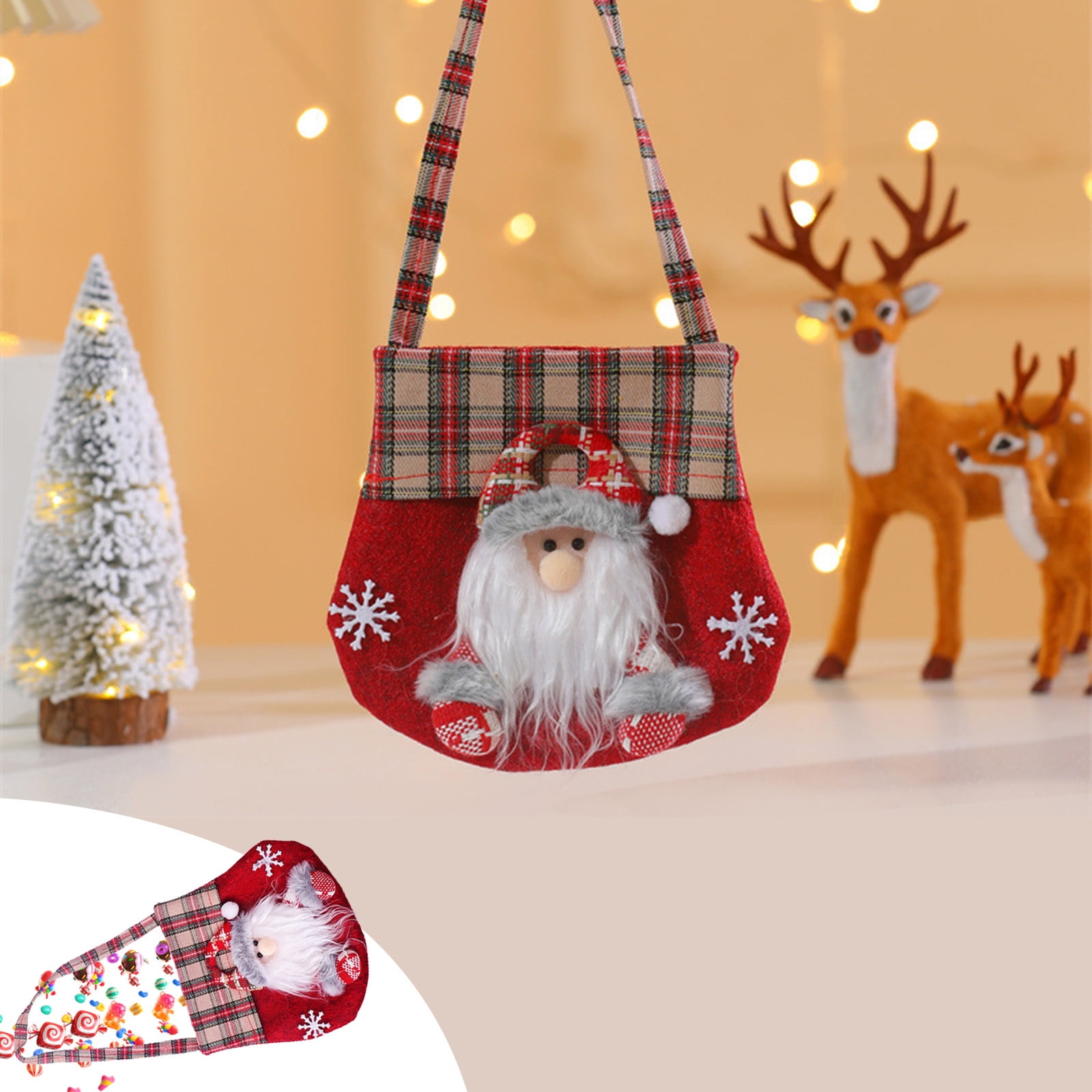 Rbckvxz Christmas Decorations Under Clearance, Christmas Decoration Festival Printing Gift Bag Pendant Candy Bag, Christmas Ornaments Room Decor