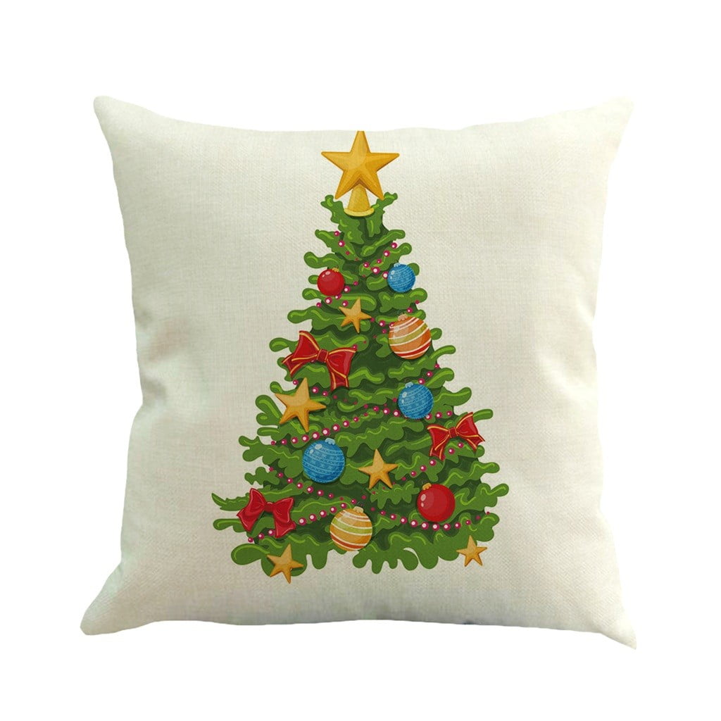 RBCKVXZ Christmas Decorations Under 5.00 Clearance, Christmas Cotton Linen Throw Pillow Covers