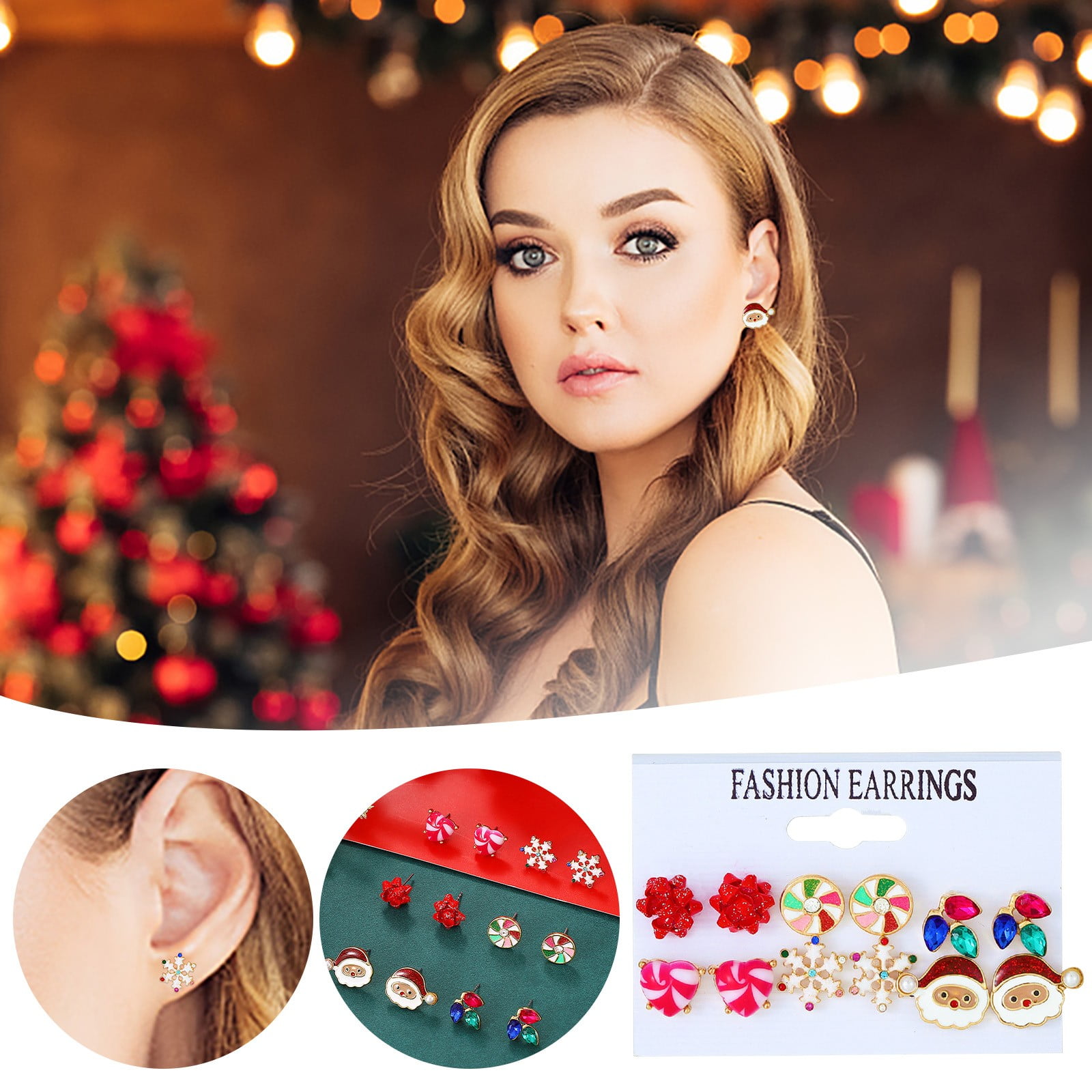 RBCKVXZ Christmas Decorations Under 5.00 Clearance, Christmas Earrings