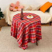 RBCKVXZ Christmas Round Tablecloth 24 Inch Red Buffalo Plaid Tablecover Merry Christmas Table Cloth Holiday Tablecloth for Home Kitchen Dining Room Party Dinner Picnic Decor