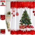 thumbnail image 1 of RBCKVXZ Christmas Shower Curtain Colorful Christmas Ball & Candy Cane Pattern, Hanging on Branches, Holiday Bathroom Decor, Waterproof Fabric with Hooks – 72x72 Inch, 1 of 6