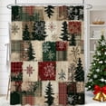 thumbnail image 1 of RBCKVXZ Christmas Theme Shower Curtain, Waterproof Fabric Bathroom Partition Curtain, Multiple Patterns Available Xmas Holiday Bath Divider with Hooks, 1 of 6