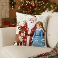 thumbnail image 1 of RBCKVXZ Christmas Throw Pillow Covers,18''x18'' Linen Xmas Deer & Print Fabric Cushion Cover Decorative Square Pillowcases with Invisible Zipper for Living Room Sofa Bedroom, 1 of 7