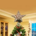 thumbnail image 1 of RBCKVXZ Christmas Tree Topper, Rattan Star Treetop Xmas Tree Decorations with Light, Star Tree Toppers for Indoor Holiday Party Xmas Decorations, 1 of 6