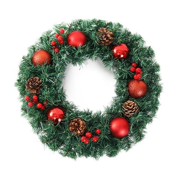 RBCKVXZ Christmas Wreaths for Front Door 12 Inches Artificial Hanging Balls Garland with Berries & Pines Cones for Outdoor Wall Window Fireplace