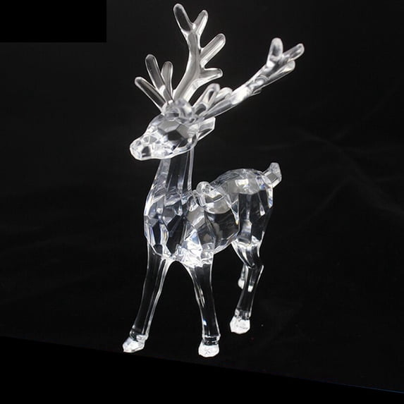 RBCKVXZ Crystal Reindeer Ornament 3.2"x5.6", Sparkling Glass Desktop Decor for Christmas Mantel Centerpiece, Hanging Pendant for Window Tree Wedding Party Home Shelf