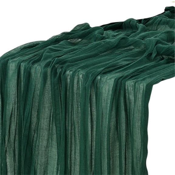 RBCKVXZ Dark Green Table Runner Spring Easter Cheesecloth Table Runner 71 inch Cheese Cloth Runner 5.9FT Boho Gauze Table Runner for Wedding Party Baby Shower Birthday Decor