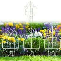 RBCKVXZ Decorative Garden Fence Plastic Outdoor Fence, Stackable Plant Support Fences, Animal Barrier Fencing Landscapes Decor Garden Trelliss,15 in(H) x 8 in(L), White
