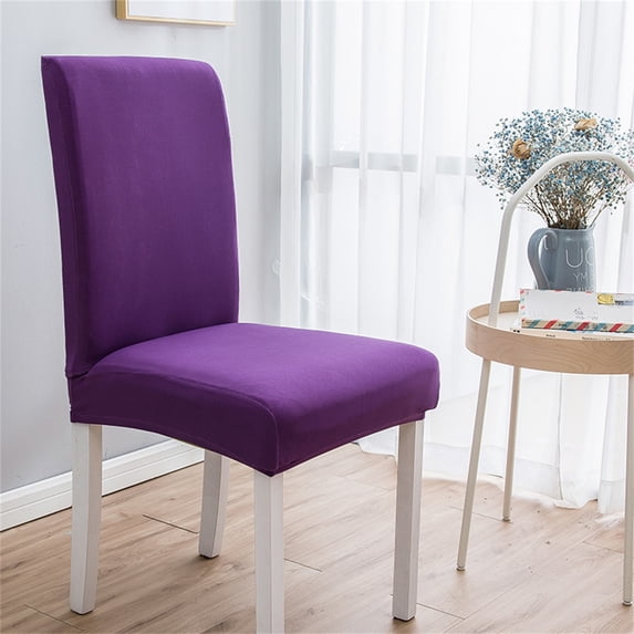 RBCKVXZ Dining Room Chair Covers High Elastic Removable Washable Chair Protector Cover Seat Slipcover for Hotel, Dining Room, Ceremony, Banquet Wedding Party (Purple)
