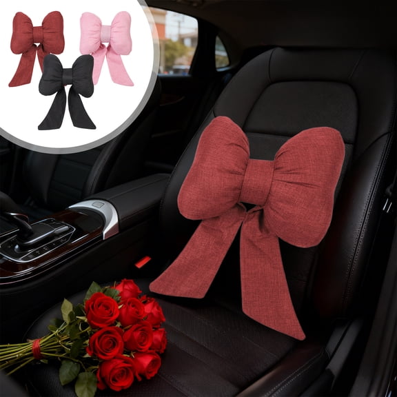 RBCKVXZ Double Bow Headrest Neck Pillow - Car Seat Support Cushion for Home Office Chair & Travel Use
